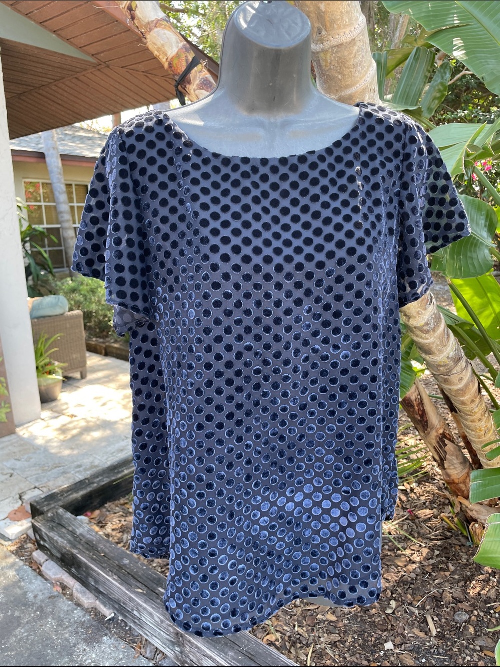 loft polkadot velvet blouse